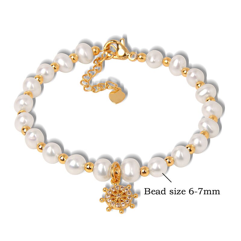 Natural Stone Amazonite Freshwater Pearl Bracelet