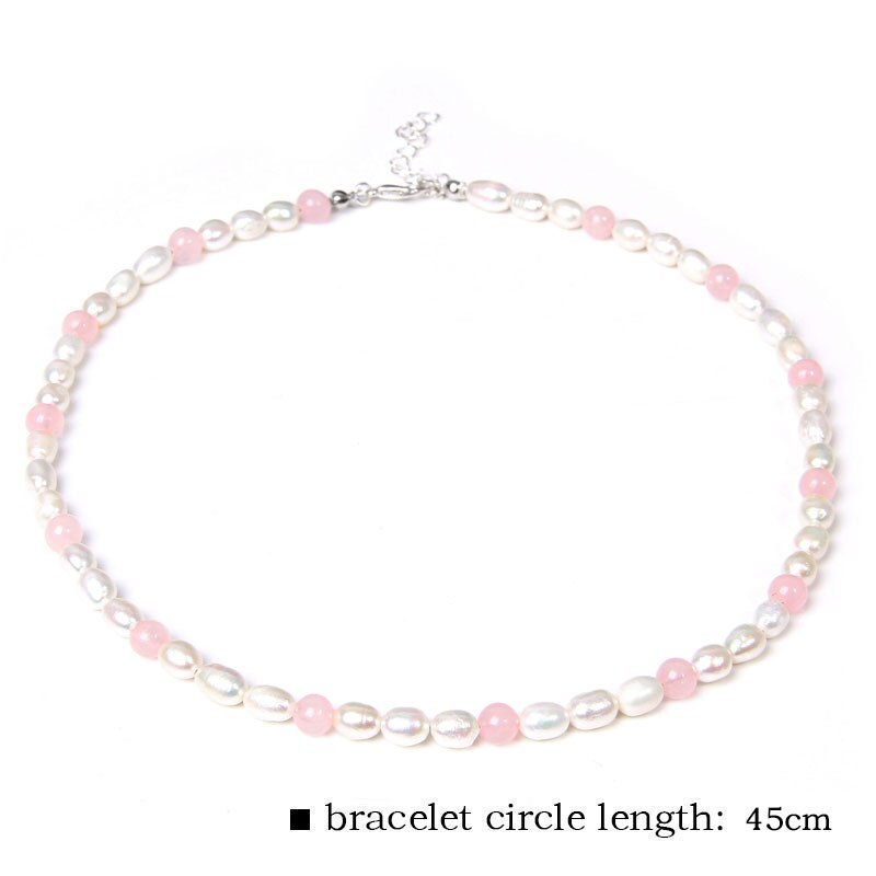Gemstone Quartzs Natural White Pearl Beaded Necklace