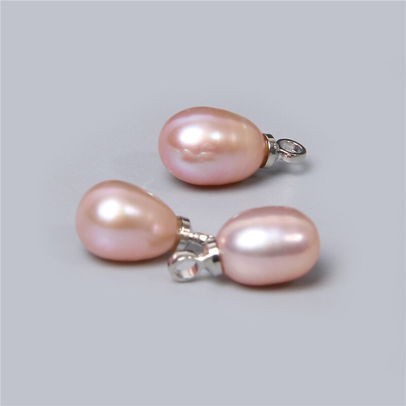 Natural Water Drop White Pearl Pendant Charms (6*7mm 10PCS)