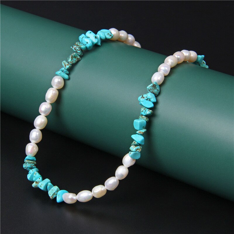 Amethysts &amp; Red Coral Turquoises Natural Pearls Necklace