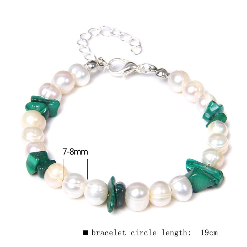 Natural Stone Amazonite Freshwater Pearl Bracelet