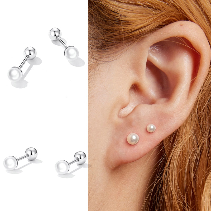 Screw Tiny Earrings (3MM&amp;4MM)
