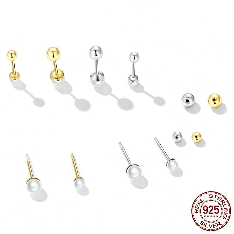 Screw Tiny Earrings (3MM&amp;4MM)