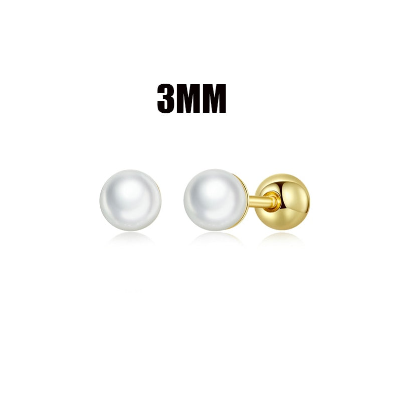 Screw Tiny Earrings (3MM&amp;4MM)