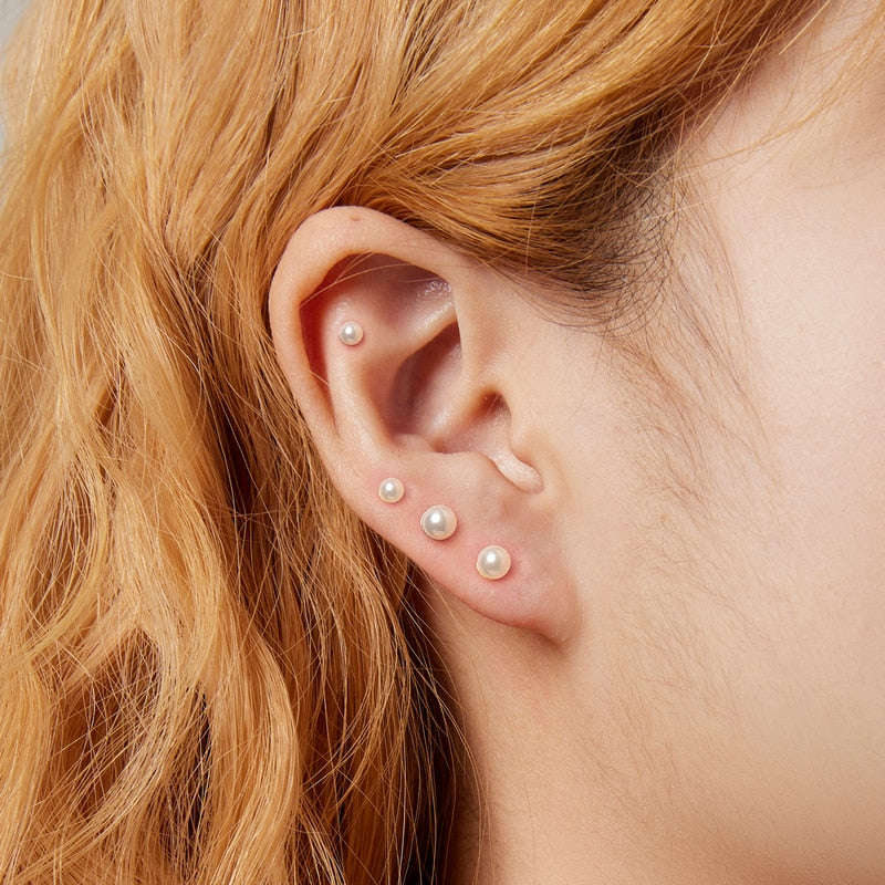 Screw Tiny Earrings (3MM&amp;4MM)